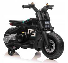 Vaikiškas elektrinis motociklas, juodas, su šviesomis ir garsais