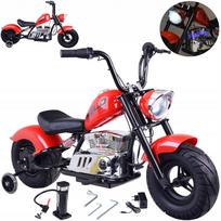 Vaikiškas elektrinis motociklas-chopperis PA0318, apkrova iki 80 kg, su pavarų perjungėju