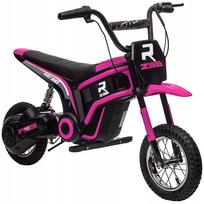Vaikiškas elektrinis motociklas 24V, rožinis, su garso signalu ir žibintais, 8–16 km/val.