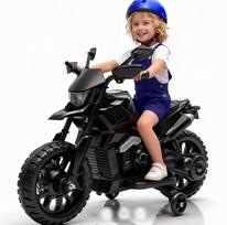 Vaikiškas elektrinis motociklas, 6V, su akumuliatoriumi, LED žibintais ir muzika