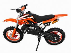 Mini krosinis motociklas 49cc, 10 colių ratai, oranžinis