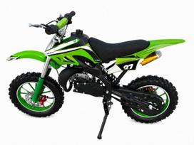 Mini krosinis motociklas 49cc, 10 colių ratai, žalias