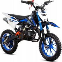Vaikiškas mini krosinis motociklas XTR 702, 49 cm³, traukiamas starteris, mėlynas