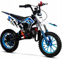 Vaikiškas mini krosinis motociklas XTR 701, 50 cm³, elektrinis starteris, mėlynas, nuo 6 metų