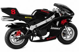 Vaikiškas mini motociklas Mini Chaser, 49cc, juodas