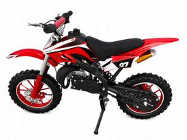 Mini krosinis motociklas 49cc, 10 colių ratai, raudonas