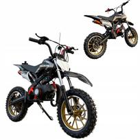 Vaikiškas mini krosinis motociklas 50cc su dideliais ratais, greičio reguliavimu, 701 PST, auksinis