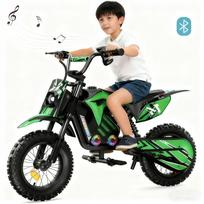 Vaikiškas elektrinis motociklas, 500 W, 36V 5.2Ah, iki 22 km, LED žibintai, bekelės