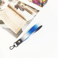 Vibrant Woven Phone Lanyard & ID Holder with Anti-drop Wrist Strap and Keyring mėlyna