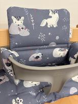 Medvilninės pagalvėlės Stokke Tripp Trapp, 2 viename, pilkai mėlynos su lapėmis
