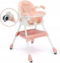 Vaikiška maitinimo kėdutė Twinky Baby MAXI 2-in-1, reguliuojama, rožinė