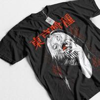 Seidou Takizawa Tshirt Tokyo Ghoul Strip Horror Anime Shirt Black 4XL gray