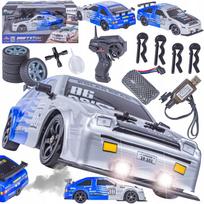 Radijo bangomis valdoma Toyota drifto automobilio modelis, LED šviesos, dūmų efektas, 4x4