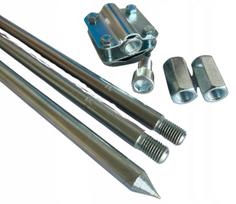 Lightning protection grounding kit 4.5m (3x1.5m) m18 + zinc-plated steel connector + punch