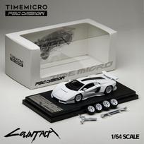 TimeMicro × PSC DESIGN 1:64 PSC New Countach first Release alloy car model white