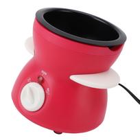 Electric Fondue Pot Set 2 Heating Gear Cast Iron Chocolate Fondue Maker with 10 Forks for Party Kitchen Rose Red EU Plug 220V black