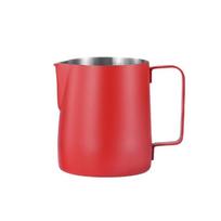 350/600ml Latte Art Cup with Scale Milk Frother Jug Kitchen Tool Coffee Milk Frothing Pitcher  Cafe 350ML raudona