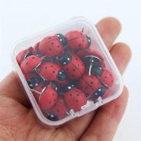 Red Ladybug Drawing Pins  Document Nail 30pcs Thumbtack  Office gray