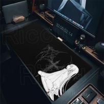 Black White Anime Girl Desk Mat Gothic Girls Mouse Pad Large Non-Slip Rubber PC Keyboard Extended Pads Office Accessories Carpet 30cmx60cm(11.8x23.6inch) black
