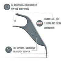 60Pcs Orthodontic Flossers For Braces Ortho Dental Floss Picks Toothpick Floss Interdental Tooth Cleaner For Adults & Kids 60Pcs gray
