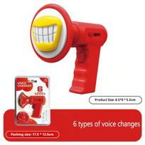 Children's Voice Changing Toy with 6 Sound Effects Role Playing Voice Speaker Handheld Amplifier Parody Fun Toy raudona