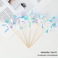 Vibrant Laser Tassel Cake Toppers for Celebrations white