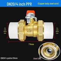 All-Copper PPR Double Union Ball Valve for Hot Melt Pipe - 20mm, 25mm, 32mm (1/2 , 3/4 , 1 )