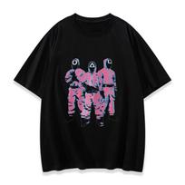 Men's Calamari Game Role-playingCostumeNumber Printed Adult Player Fan Round Neck T-shirt Pure Cotton Summer Short Sleeved Shirt S pink