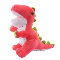 Pitaya T-Rex Plush Toy Cute Pink Dragon Fruit Dinosaur Hybrid Creative Stuffed Animal Kawaii Foodosaur Series for Kids&Collector 25cm raudona