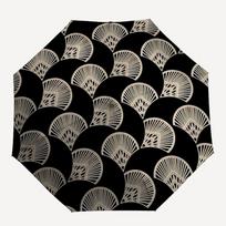 1pc Art Deco Fan Pattern Automatic Open/Close Umbrella Compact Folding Umbrella, All-Season Portable Umbrella for Women/Men F1124344 gray