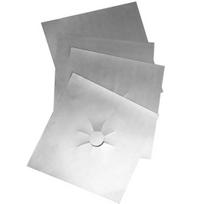 4 vnt. daugkartinio naudojimo dujinės viryklės degiklio dangtelio apsauginis kilimėlis, atsparus karščiui, nelimpantis padas 0.08mm
