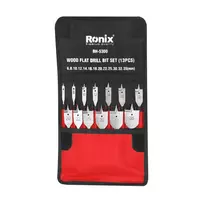 Plokščių medžio grąžtų rinkinys Ronix RH-5300 – 13 vnt., 6–35 mm