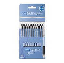 Linc Signetta Fine 0.7mm Ball Pen Blue Ink Smooth Writing Retractable Office School Use Quick Dry Pack of 1 X 10pcs gray