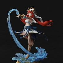 Genshin Impact 27cm Pvc Anime Figure Nilu and 23cm Hu Tao Figure Doll Action Figure Collectible Toy Desktop Decoration Gifts gray
