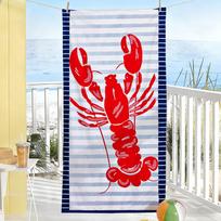 Lobster Guest Blue Red Striped Towel Soft Pool Gift For Travel Gym Shower Camping Quick Dry Sports Large Beach Towels W40*H60(CM) red
