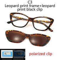 2 In 1 Magnetic Snap-on Sunglasses Polarized Clips Night Night Vision Glasses Nearsighted Sunglasses Cat Eye TR Material polarized clip gray