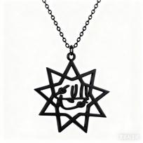 Unisex Nine-point Baha'i Baha'i Star Necklace Titanium Steel Accessories Jewelry 60CM black
