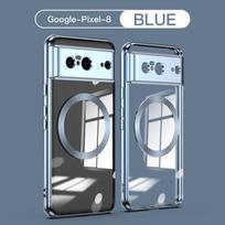 Compatible with Google Pixel 10A/9 Pro XL/8 Pro Electroplated Transparent Silicone Magnetic Phone Case Google Pixel 8A gray