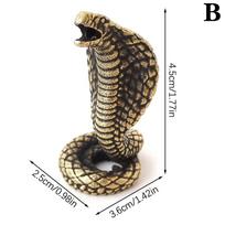 Antique Bronze Cobra Boa Snake Statue Miniature Figurines Copper Zodiac Animal Desk Decoration Tea Pets Ornaments Incense Burner black