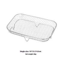 Air Fryer Grille Suitable For Air Fryers Oven Grill Stainless Steel Stackable Grill Kitchen Utensils Cook Multiple Foods white