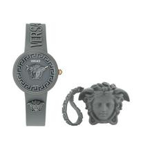 Versace Medusa Pop Silikoninis Laikrodis Juodas Unisex Laikrodžiai VE6G00223 Box Limited Edition,Purple Watch Dial gray