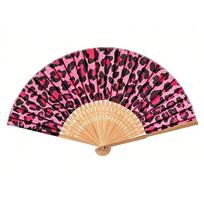 Stylish Leopard Leopard Print Folding Fan Foldable Dance Hand Fan  Stage Dance Performance