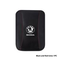 For Skoda Fashion Car Armrest Cushion Storage Box Cover Pad Mat Auto Interior Accessories Kamiq Karoq Octavia 2 3 Rapid Scala knfg14 black