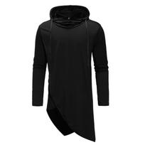 Casual Fashion Irregular Hooded Plus Size Men Daily Sweatshirt M juoda