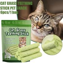 Cat Grass Teeth Grinding Stick Pet Snack Hairball Removal Sticks Ready To Eat Cat Baby Teeth Cleaning Stick Improve Digestion 30g white
