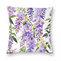Wisteria Floribunda Glicinia Square Pillowcase Polyester Linen Velvet Printed Zip Decor Car Cushion Cover Wholesale x 30cmx30cm(12x12Inch) pink