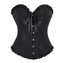 Women Vintage Jacquard Steel Buckle Waist Trainer Corset Tummy Control Body Shaper S juoda