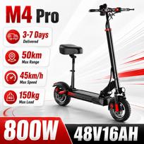 M4 PRO Elektrinis paspirtukas 800W48V16AH Baterija Automatinis kruizas 40-50KM Maksimalus nuotolis 45KM/H Elektrinis paspirtukas 10  Padanga Su Sėdyne Elektrinis Paspirtukas M4 PRO 800W48V16AH-YY