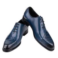 Madingi Naujo Stiliaus Oxfords Vyriški Batai Viršutinis Sluoksnis Karvės Oda Rankų Darbo Prabangūs Retro Mėlyni Dizainerio Verslo Biuro Vestuvių Vyriški Batai CN 39 mėlyna
