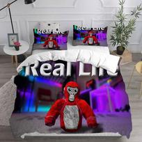 Gorilla Tag Bedding Sets Comforter Quilt Bed Cover Duvet Cover Pillow Case 2-3 Pieces Sets Kids Adult Size EU Single 135x200cm white
